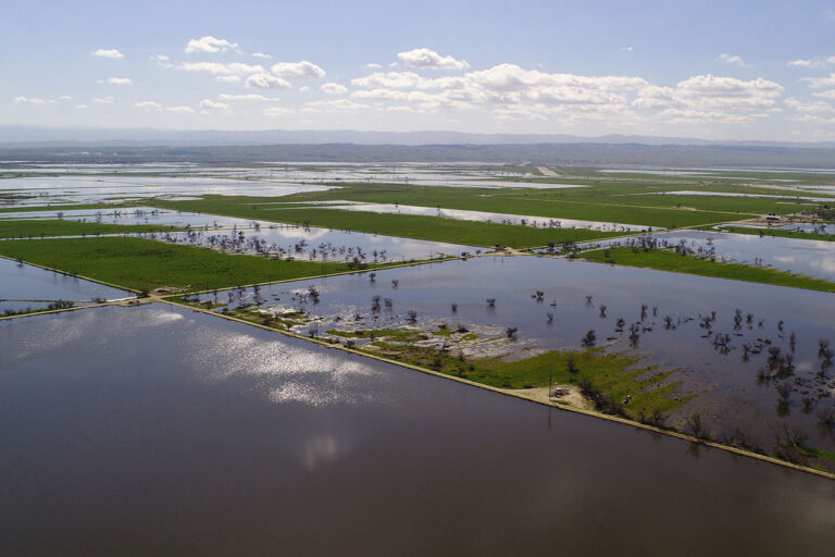 Image of flooded recharge ponds in the San Joaquin Valley